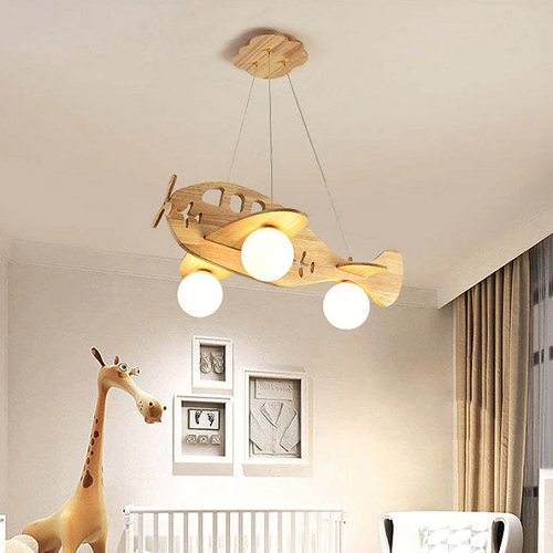 Minori Lampe Suspendue en Bois Forme Avion